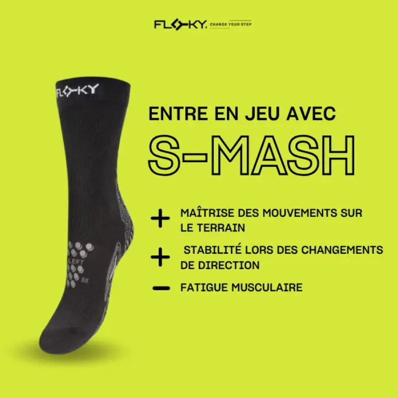 CHAUSSETTES FLOKY S-MASH 3.0 NOIR