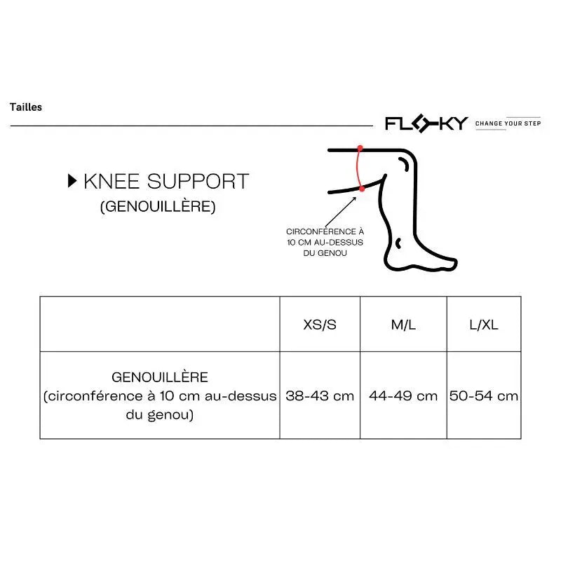 GENOUILLERE FLOKY KNEE SUPPORT NOIRE, GENOU DROIT