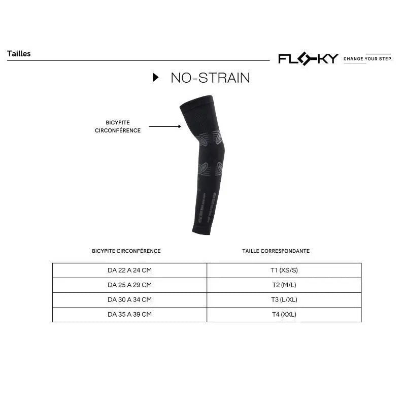 MANCHONS DE COMPRESSION FLOKY NO-STRAIN noir (2 pièces)