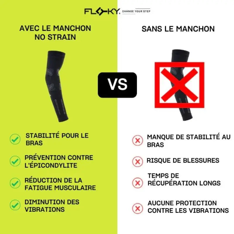 MANCHONS DE COMPRESSION FLOKY NO-STRAIN noir (2 pièces)